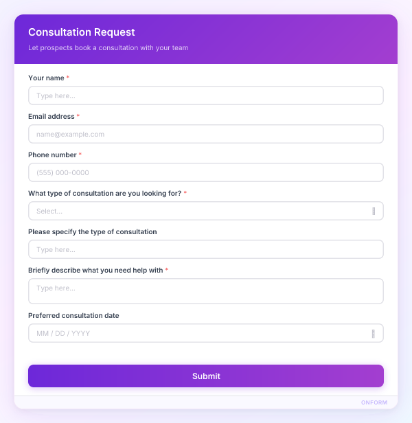 Consultation Request preview