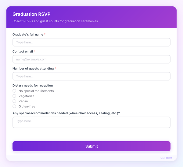 Graduation RSVP preview