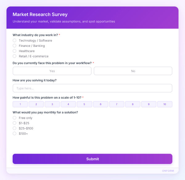 Market Research Survey preview