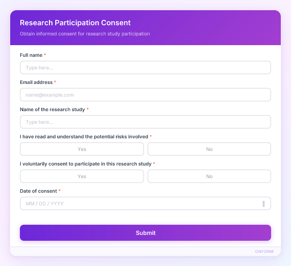 Research Participation Consent preview