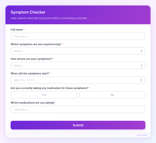 Symptom Checker preview